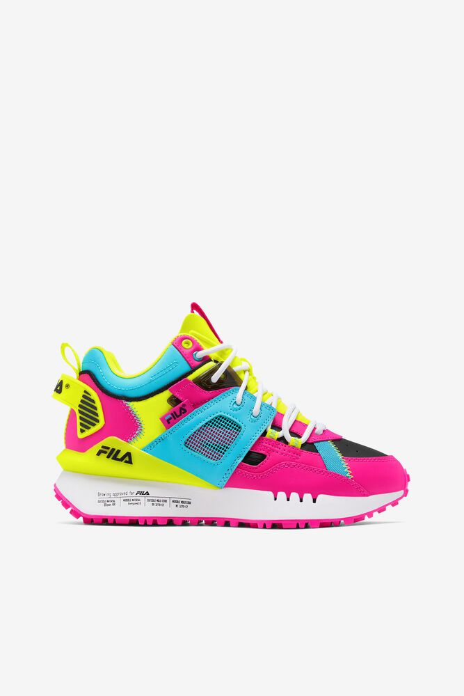 Fila Spectra Trainers Pink/Yellow - Womens - 58276RZKV